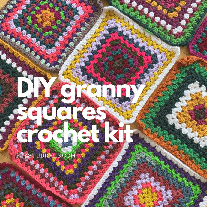 DIY granny squares crochet kit crafting kit Ply Studio Ottawa Ontario