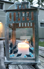 Load image into Gallery viewer, glass mosaic workshop lantern ply studio 
